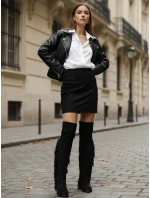 Dámské semišové černé kozačky model 21995713 - Dstreet Dámské semišové černé kozačky model 21995713 - Dstreet