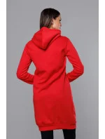 Dlouhá červená tepláková mikina model 17793359 - J.STYLE Dlouhá červená tepláková mikina model 17793359 - J.STYLE