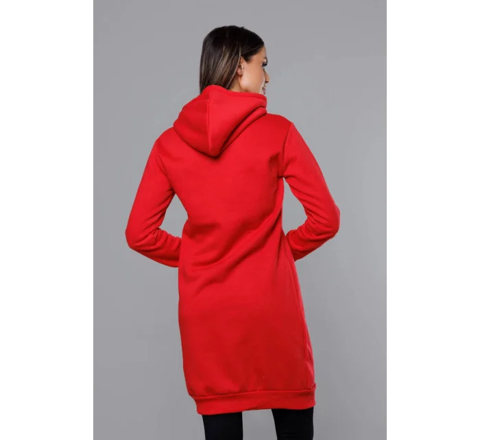 Dlouhá červená tepláková mikina model 17793359 - J.STYLE Dlouhá červená tepláková mikina model 17793359 - J.STYLE