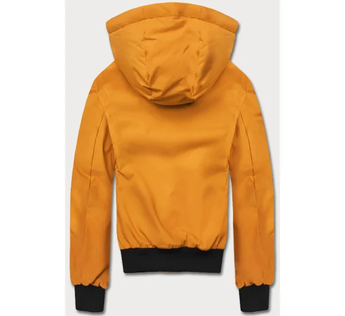 Pánska žltá športová bunda s kapucňou (5M3111-254)