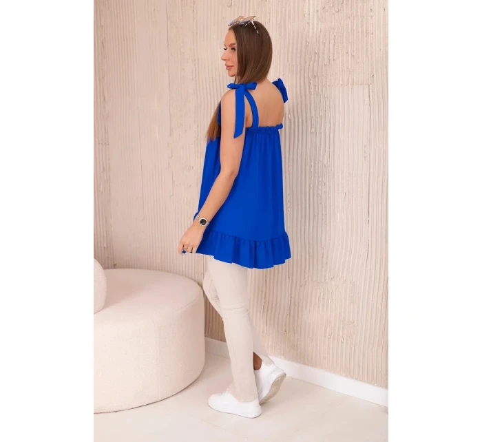 Halenka s mašličkami chrpově modrá Halenka s mašličkami chrpově modrá