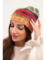 Čiapka s fleecom Krystyna K207 neónovo zelená + oranžová