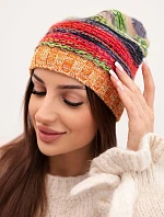 Čiapka s fleecom Krystyna K207 neónovo zelená + oranžová