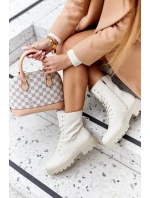 Wysokie Botki Workery Beżowe Rozelle Wysokie Botki Workery Beżowe Rozelle