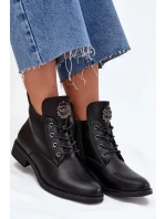 Nízké Dámské Boty Na Plochém Podpatku S Ozdobným Detalem Zateplené Černé model 21706593 - Boto Nízké Dámské Boty Na Plochém Podpatku S Ozdobným Detalem Zateplené Černé model 21706593 - Boto