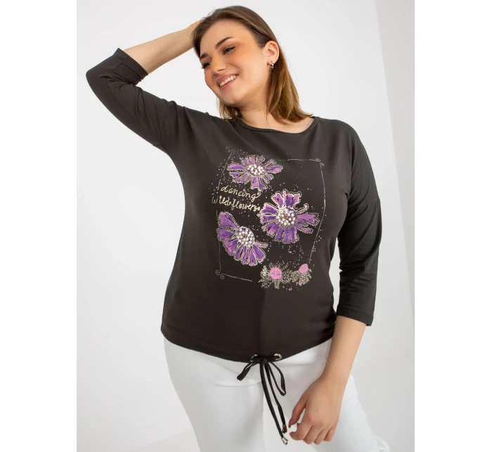 Dámska blúzka RV BZ 8457.47P tmavá khaki - FPrice Dámska blúzka RV BZ 8457.47P tmavá khaki - FPrice