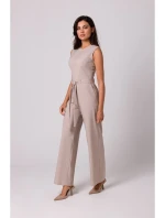 B256 Kombinéza bez rukávov s vreckami - béžová B256 Kombinéza bez rukávov s vreckami - béžová