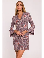 M877 Šaty s potlačou a širokými manžetami - model 2