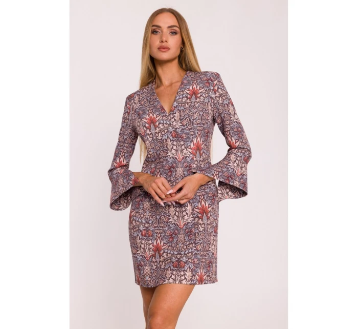 model 21296053 Šaty s potiskem a širokými manžetami model 2 - Moe