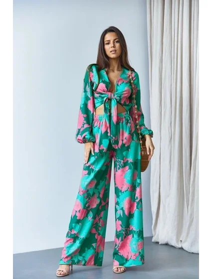 Zelená souprava  halenka s široké kalhoty model 19690611 - Moon