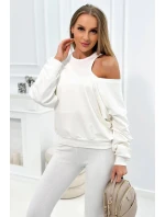 model 18754145 set halenka + top + legíny ecru - K-Fashion