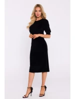 M827 Zamatové plášťové šaty - čierne M827 Zamatové plášťové šaty - čierne