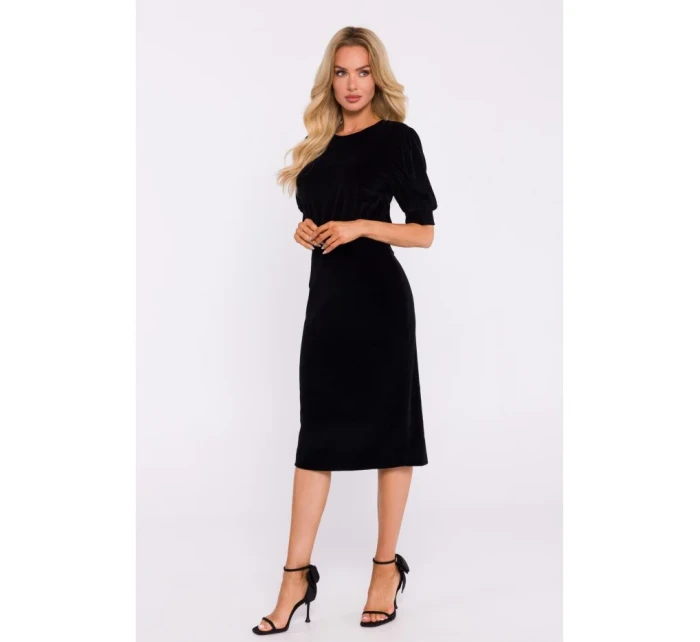 M827 Zamatové plášťové šaty - čierne M827 Zamatové plášťové šaty - čierne