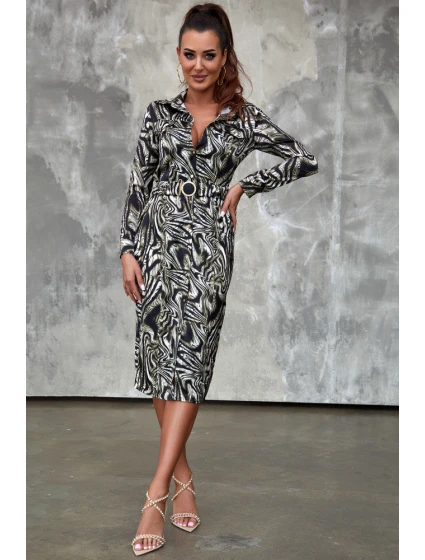 Zeleno-čierne šaty MONAM FashionStreet EY2422