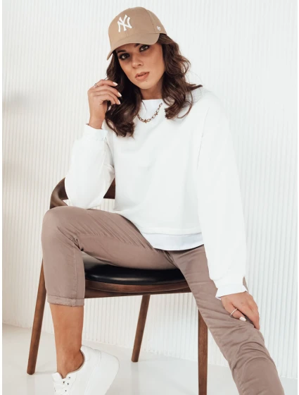 Dámska mikina LORAN white FashionStreet BY1251 Dámska mikina LORAN white FashionStreet BY1251