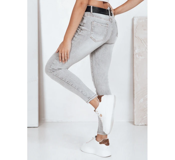 Dámske sivé džínsy FashionStreet UY2802
