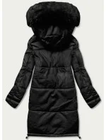 Dámska zimná bunda z ekokože čierna (TY038-1)