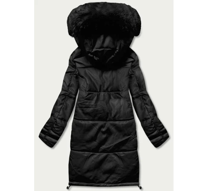 Dámska zimná bunda z ekokože čierna (TY038-1)