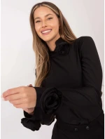 Černá dámská halenka s růžemi model 21818053 - Factory Price