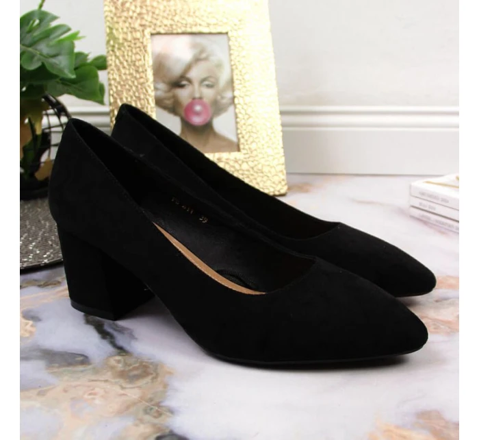 Sergio Leone W SK358A čierne lodičky na podpätku