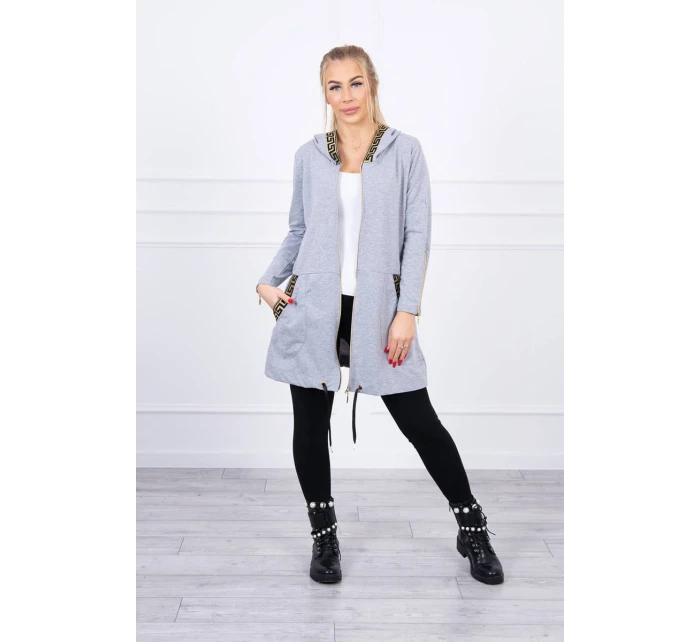 Mikina s ozdobnou šedou páskou