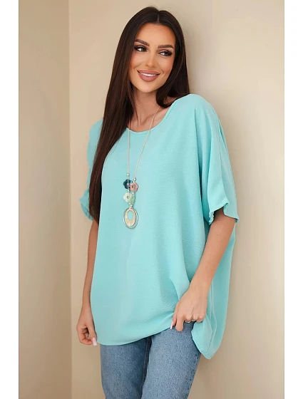 Oversize blúzka s príveskom mint