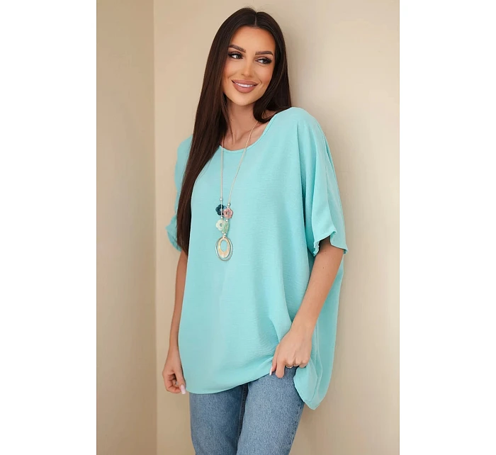 Oversize blúzka s príveskom mint