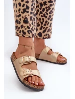 Dámske papuče Fronila so zlatými prackami