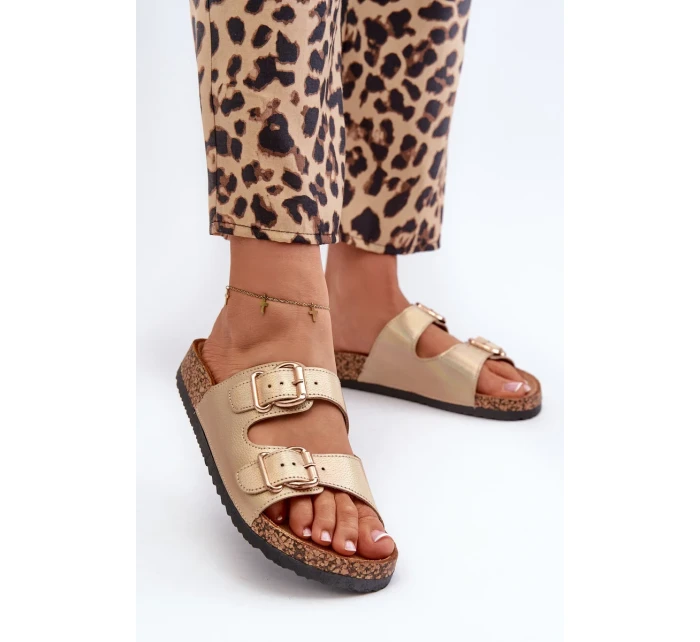 Dámske papuče Fronila so zlatými prackami