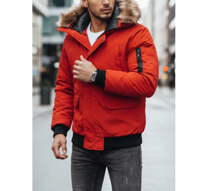Pánská zimní bunda červená Dstreet model 21962237 - FashionStreet Pánská zimní bunda červená Dstreet model 21962237 - FashionStreet