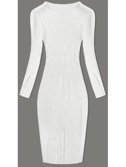 Ceruzkové šaty s dlhými rukávmi vo farbe ecru (MM98012) Ceruzkové šaty s dlhými rukávmi vo farbe ecru (MM98012)