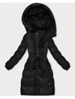 Černá prošívaná zimní bunda s páskem model 21748211 - J.STYLE