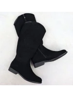 Černé ažurové dámské boty model 22052334 - S.Barski