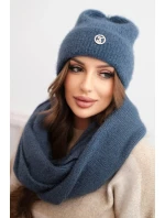 Dámská souprava s čepicí a z měkké džínové pleteniny model 21441706 - K-Fashion