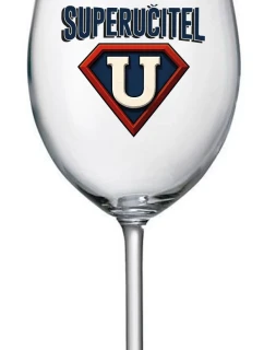 SUPERUČITEL (ZNAK) - čirá sklenice na víno 350 ml