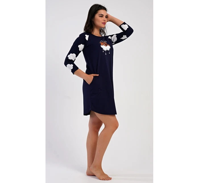 Dámske domáce šaty s trojštvrťovými rukávmi Medveď na obláčiku Dámske domáce šaty s trojštvrťovými rukávmi Medveď na obláčiku