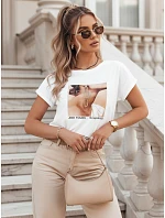Dámske bavlnené tričko FALCI white FashionStreet RY2398