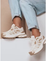 Dámská sportovní obuv na platformě beige Dstreet model 21983316 - FashionStreet