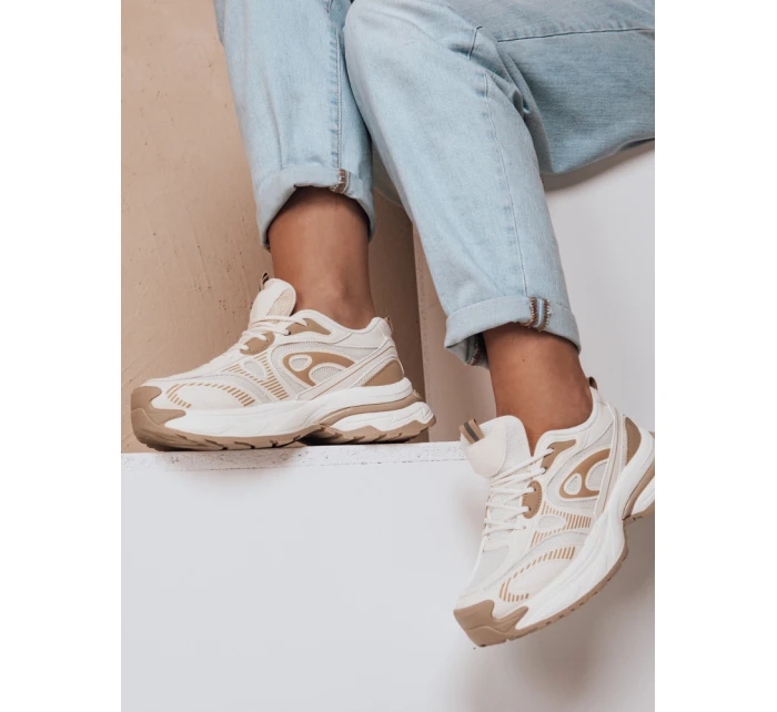 Dámská sportovní obuv na platformě beige Dstreet model 21983316 - FashionStreet