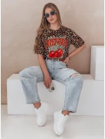 Dámské tričko oversize v barvě beige Dstreet model 21988825 - FashionStreet Dámské tričko oversize v barvě beige Dstreet model 21988825 - FashionStreet