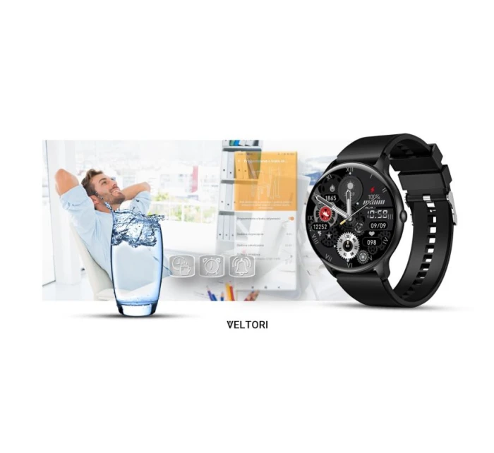 VELTORI VT160-1 Smartwatch Čierny silikónový remienok