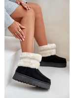 Dámské Sněhule Na Platformě S Kožíškem A Vzorem Černé model 21678807 - Boto