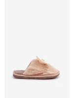 Dámské Pantofle S Kožešinou A Mašlí Béžové model 21681839 - Boto
