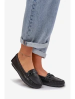 Ploché Kožené Mokasíny S Ozdobou model 21686042 Černé - S.Barski