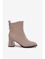 Ocieplane Botki Na Słupku Z Naturalnej Skóry Vinceza 66812 Szare