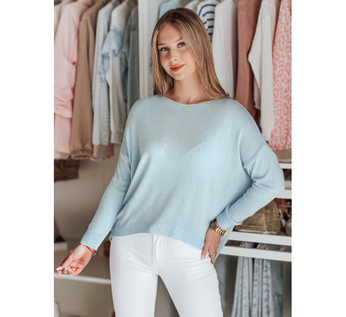 Dámský oversize hladký svetr modrý Dstreet model 21986081 - FashionStreet