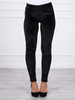 Velúrové nohavice čierne