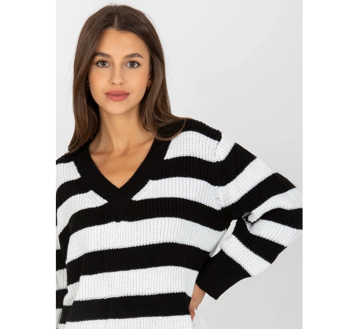 Dámsky sveter LC SW 8030 biely a čierny