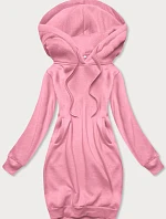 Svetloružová dlhá tepláková mikina (YS10005-20)