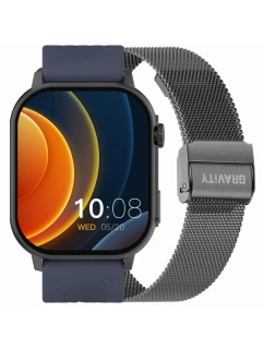 Inteligentné hodinky Gravity GT15-4 Blue Silicone Strap + Titanium Bracelet